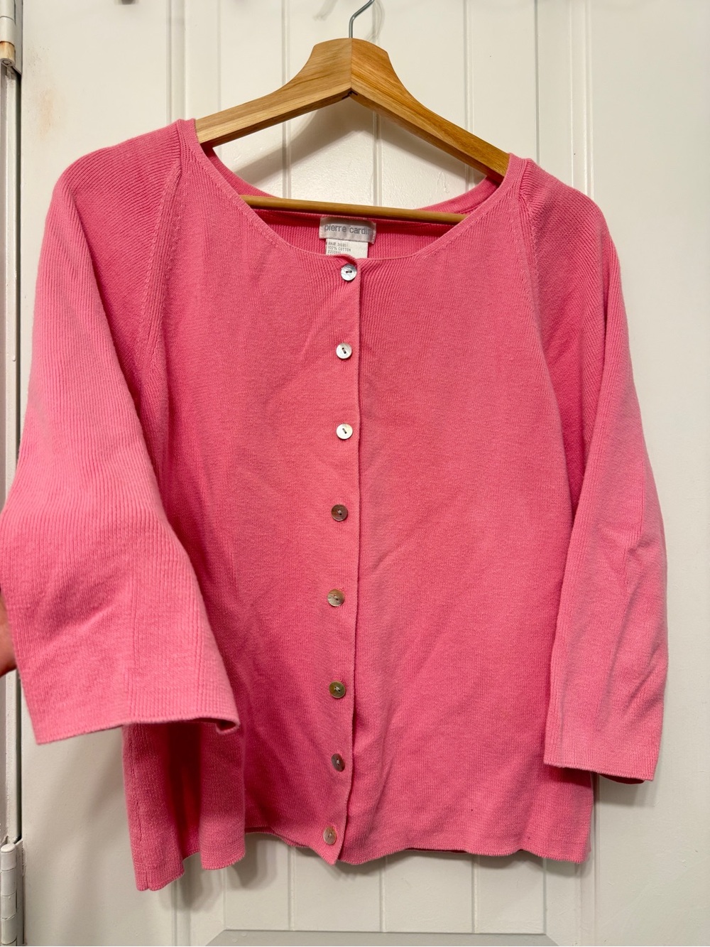 Pierre Cardin Pink Button-Front Knit Cardigan